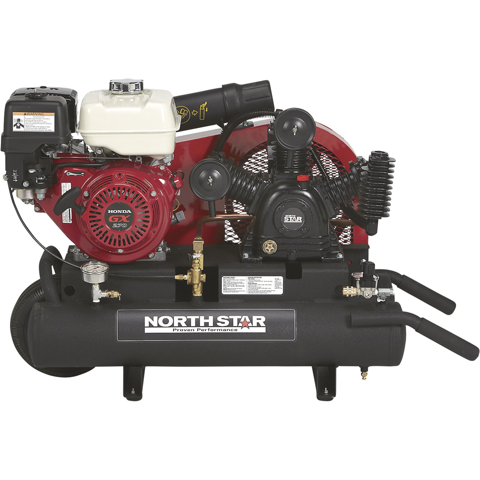 NorthStar Gas-Powered Air Compressor — Honda GX270 OHV Engine, 8-Gallon ...